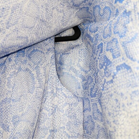 NWT B Michael America Red Collection Blue‎ Draped Collar Snakeskin Dress Size 10 - Picture 8 of 8